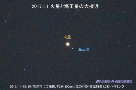 火星と海王星の大接近 （2017年1月1日）